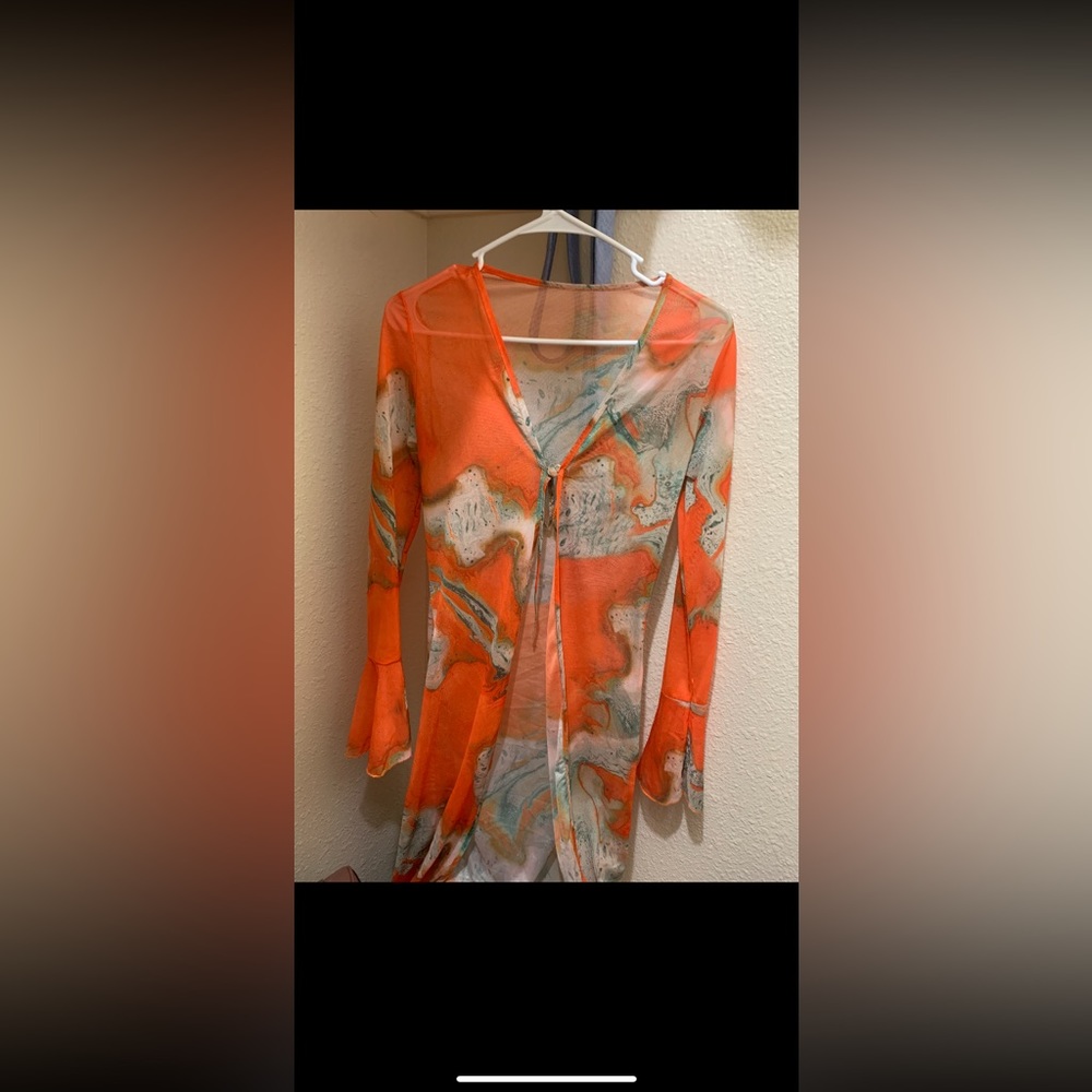 Tie mesh cardigan